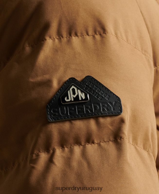 uy Superdry mujer parka expedición de microfibra con palangre marrón DT2N8Z5547 ropa
