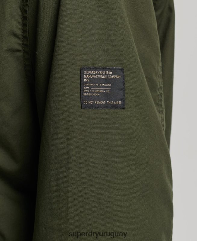 uy Superdry mujer parka militar auténtica de piel sintética verde DT2N8Z5493 ropa