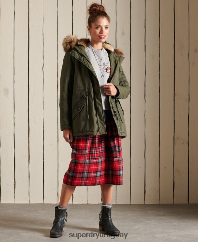 uy Superdry mujer parka militar premium verde DT2N8Z5639 ropa