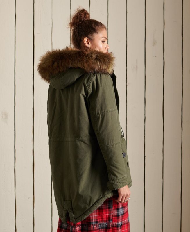 uy Superdry mujer parka militar premium verde DT2N8Z5639 ropa