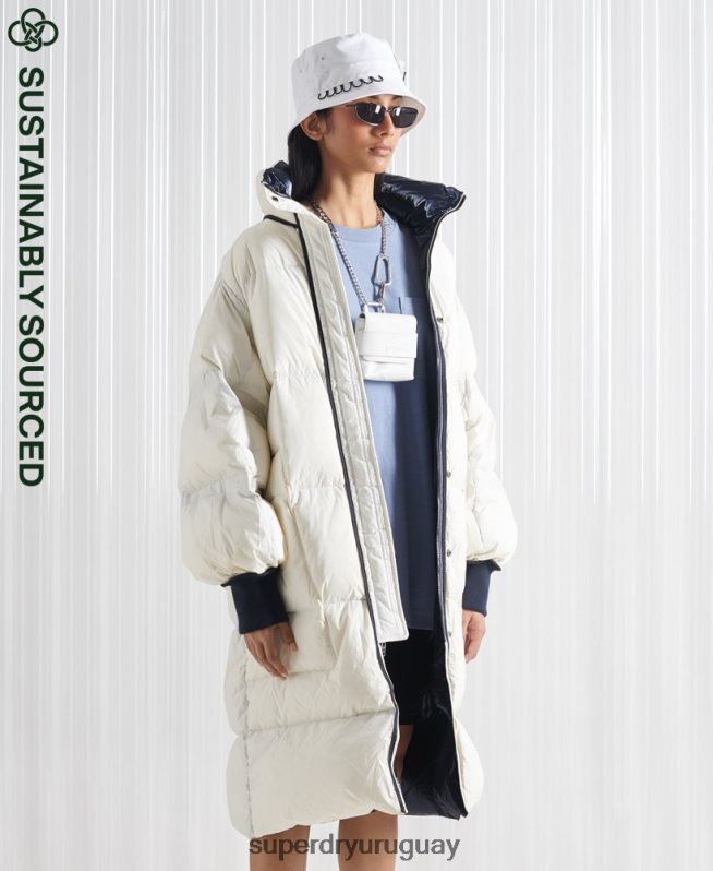 uy Superdry mujer plumífero reversible sdx de edición limitada crema DT2N8Z5627 ropa