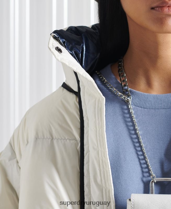 uy Superdry mujer plumífero reversible sdx de edición limitada crema DT2N8Z5627 ropa