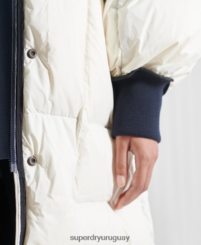 uy Superdry mujer plumífero reversible sdx de edición limitada crema DT2N8Z5627 ropa