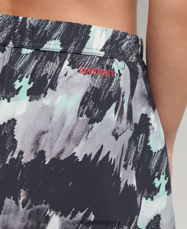uy Superdry mujer correr pantalones cortos de concha gris oscuro DT2N8Z6316 ropa