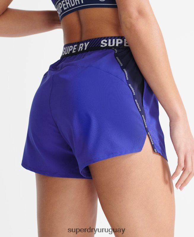 uy Superdry mujer entrenar pantalones cortos sueltos azul DT2N8Z3170 ropa
