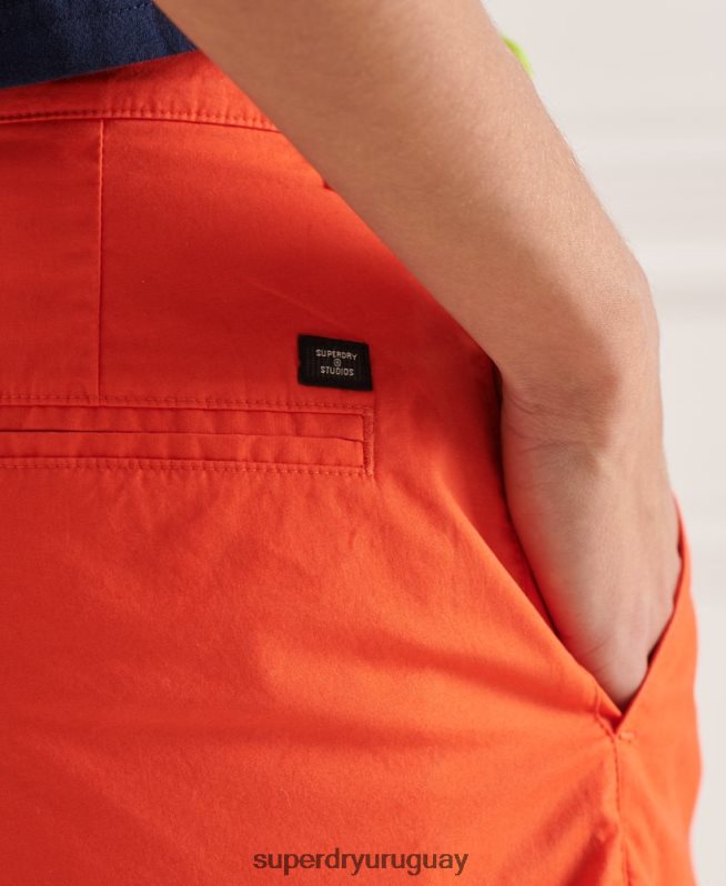 uy Superdry mujer los estudios suben los pantalones cortos naranja DT2N8Z3174 ropa