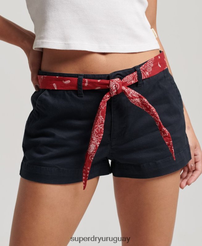 uy Superdry mujer pantalones cortos chinos calientes Armada DT2N8Z2093 ropa