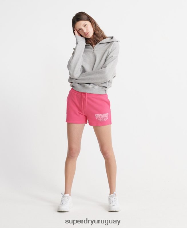 uy Superdry mujer pantalones cortos de atletismo rosa DT2N8Z3176 ropa