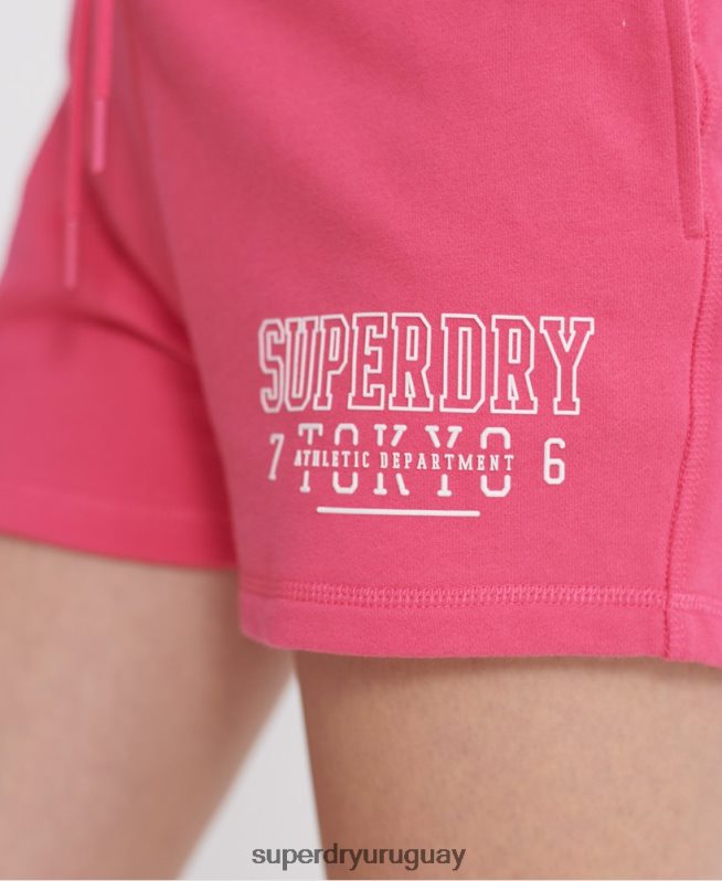 uy Superdry mujer pantalones cortos de atletismo rosa DT2N8Z3176 ropa