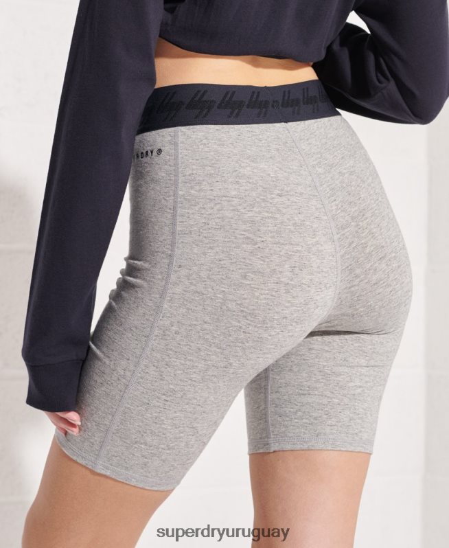 uy Superdry mujer pantalones cortos de ciclismo esenciales gris DT2N8Z3158 ropa