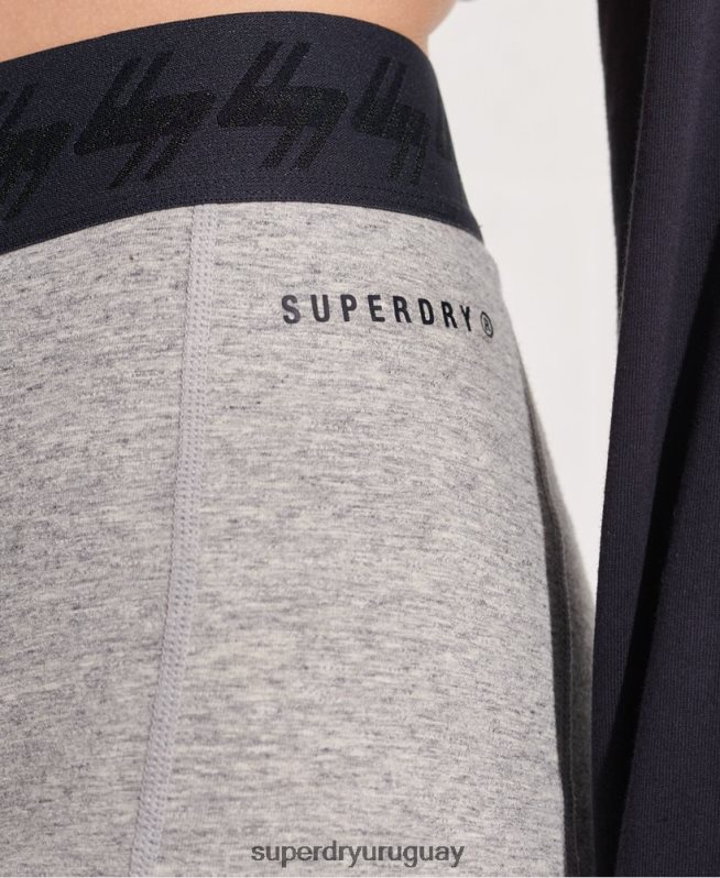 uy Superdry mujer pantalones cortos de ciclismo esenciales gris DT2N8Z3158 ropa