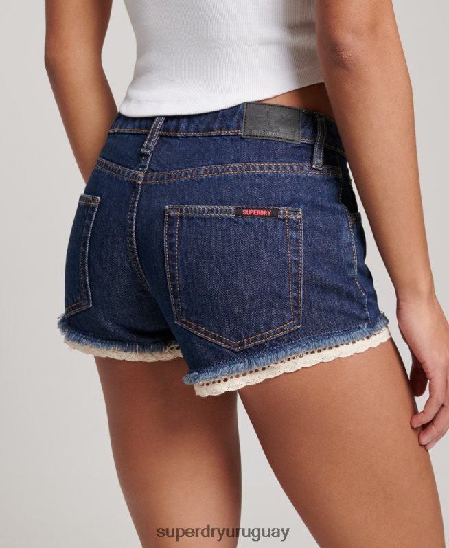 uy Superdry mujer pantalones cortos de mezclilla azul oscuro DT2N8Z3105 ropa