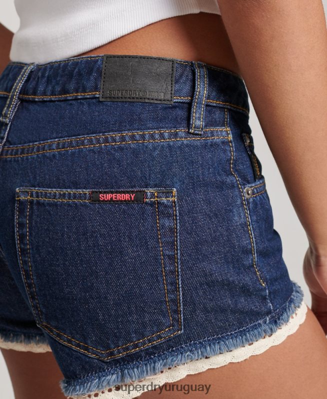uy Superdry mujer pantalones cortos de mezclilla azul oscuro DT2N8Z3105 ropa