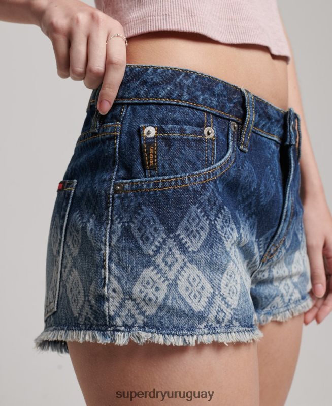 uy Superdry mujer pantalones cortos de mezclilla azul oscuro DT2N8Z3110 ropa