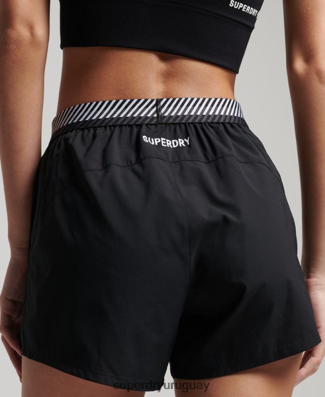 uy Superdry mujer pantalones cortos sueltos de entrenamiento negro DT2N8Z6326 ropa