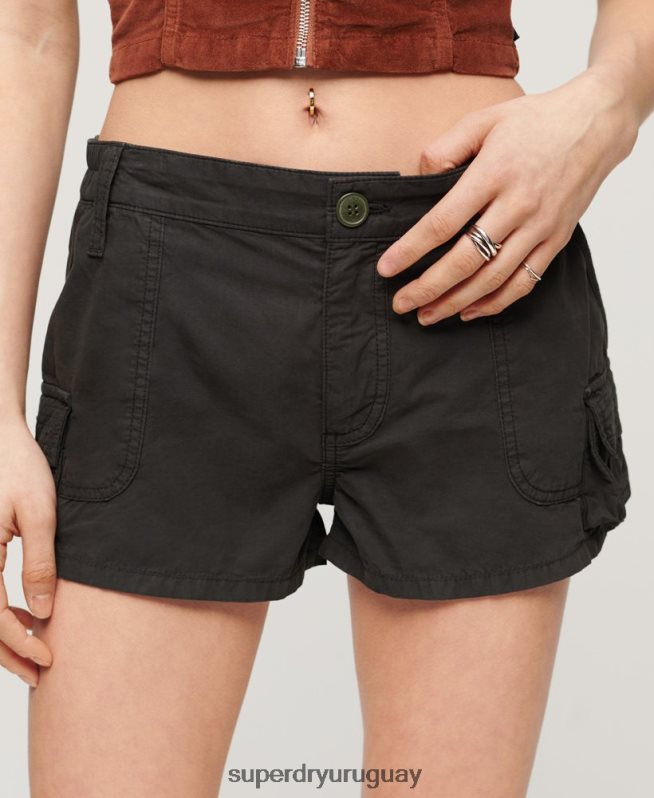 uy Superdry mujer shorts cargo utilitarios gris oscuro DT2N8Z2054 ropa