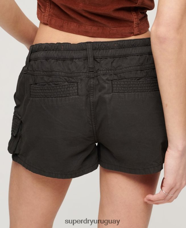 uy Superdry mujer shorts cargo utilitarios gris oscuro DT2N8Z2054 ropa