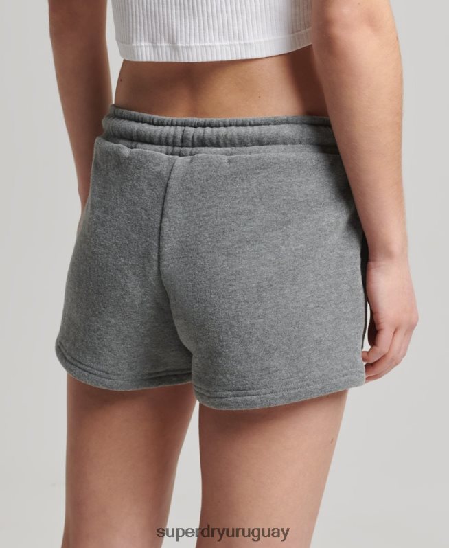 uy Superdry mujer shorts de algodón orgánico con logo vintage gris DT2N8Z6639 ropa
