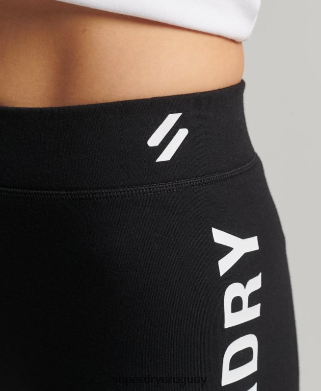 uy Superdry mujer shorts de ciclista Code Core Sport negro DT2N8Z3127 ropa