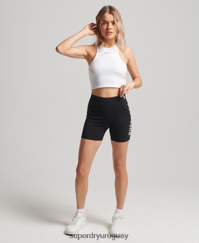 uy Superdry mujer shorts de ciclista Code Core Sport negro DT2N8Z3127 ropa