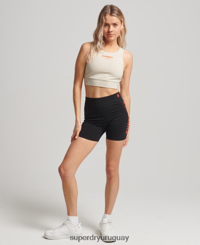 uy Superdry mujer shorts de ciclista Code Core Sport negro DT2N8Z3131 ropa