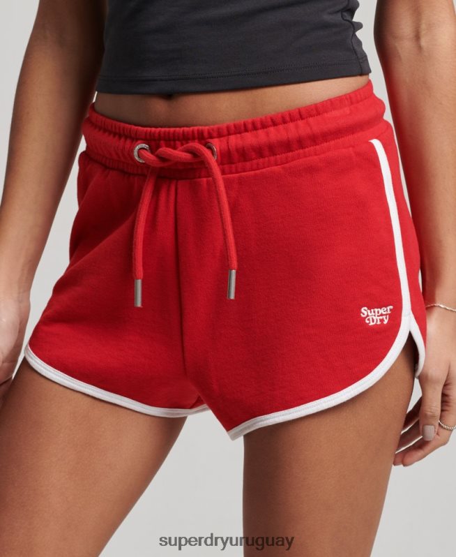 uy Superdry mujer shorts de corredor de jersey vintage rojo DT2N8Z2162 ropa