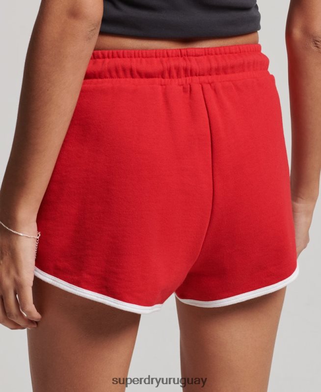 uy Superdry mujer shorts de corredor de jersey vintage rojo DT2N8Z2162 ropa