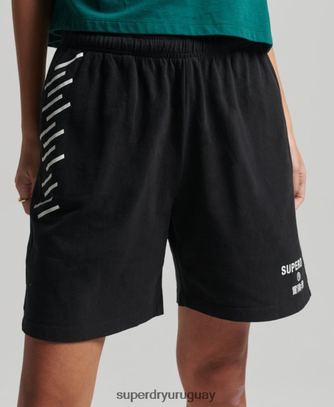 uy Superdry mujer shorts de niño code core sport negro DT2N8Z3162 ropa