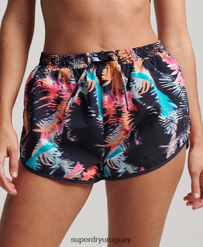 uy Superdry mujer shorts de playa estampados azul DT2N8Z3101 ropa