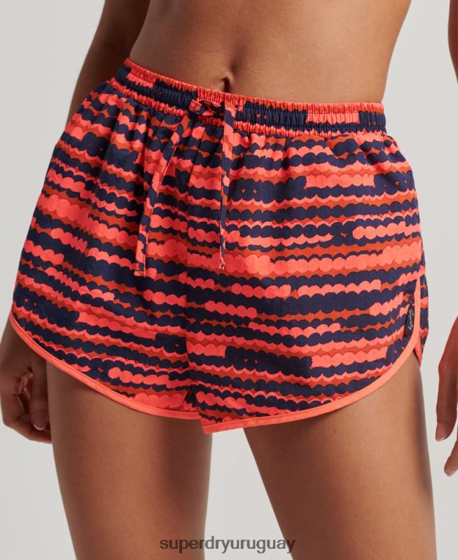 uy Superdry mujer shorts de playa estampados rosa DT2N8Z3099 ropa