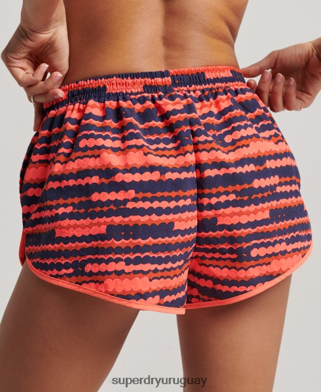 uy Superdry mujer shorts de playa estampados rosa DT2N8Z3099 ropa