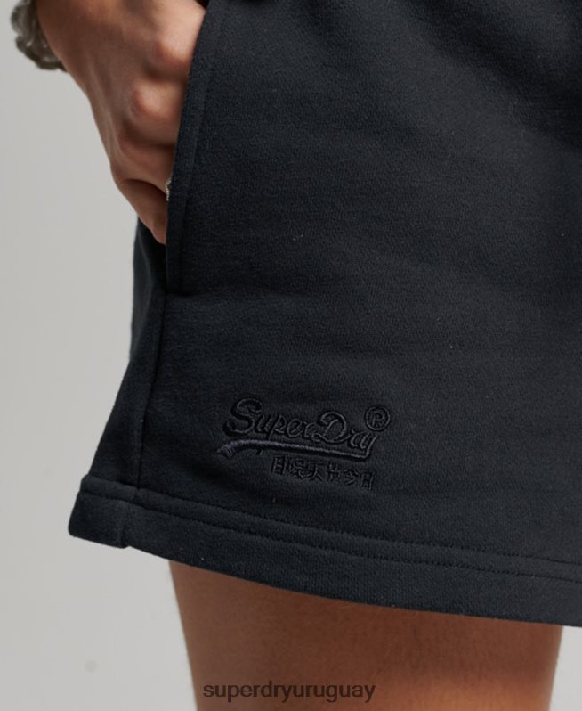 uy Superdry mujer shorts de punto con logo vintage bordado Armada DT2N8Z3100 ropa