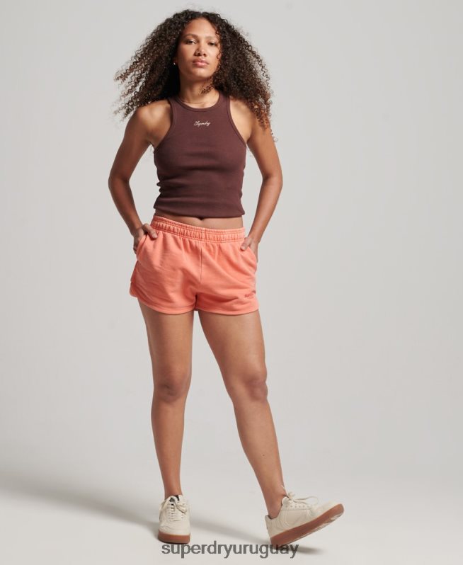 uy Superdry mujer shorts deportivos básicos coral DT2N8Z2268 ropa
