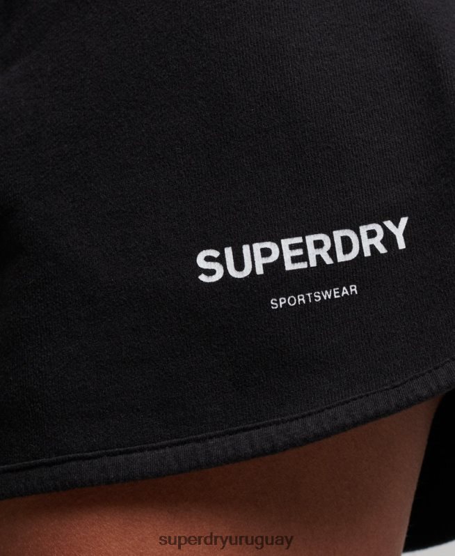 uy Superdry mujer shorts deportivos básicos negro DT2N8Z3149 ropa