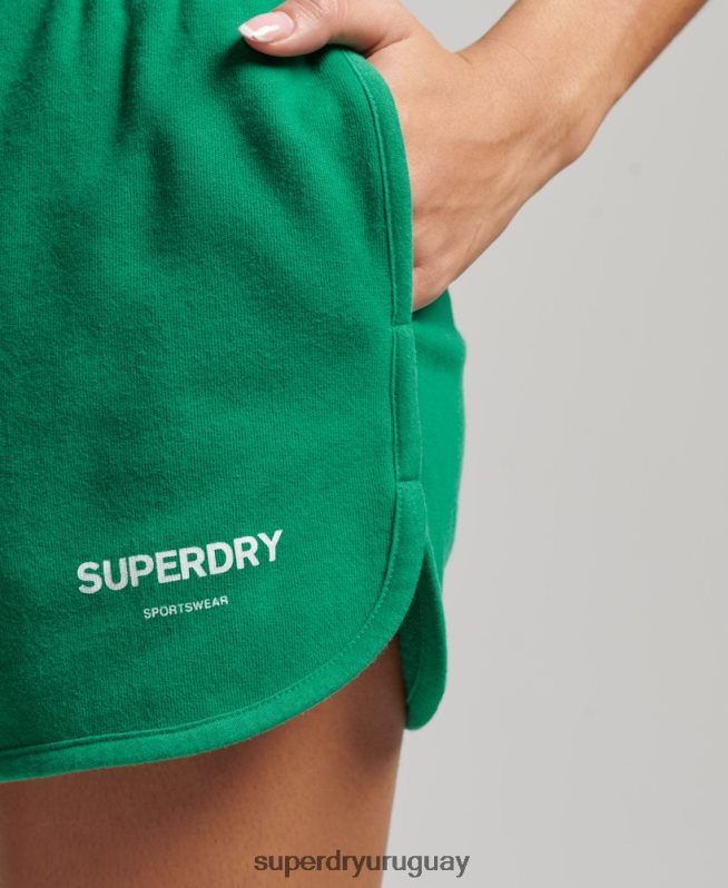 uy Superdry mujer shorts deportivos básicos verde DT2N8Z3119 ropa