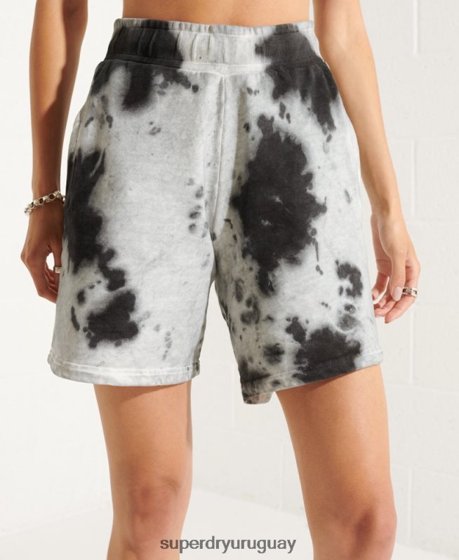 uy Superdry mujer shorts deportivos con diseño tie-dye negro DT2N8Z3167 ropa