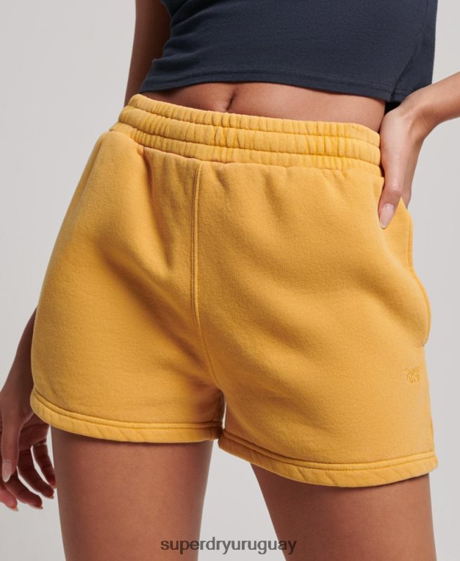 uy Superdry mujer shorts deportivos con lavado vintage oro DT2N8Z3129 ropa