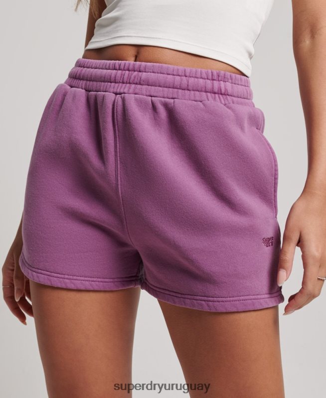 uy Superdry mujer shorts deportivos con lavado vintage púrpura DT2N8Z3128 ropa