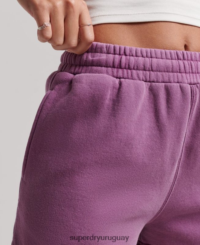 uy Superdry mujer shorts deportivos con lavado vintage púrpura DT2N8Z3128 ropa