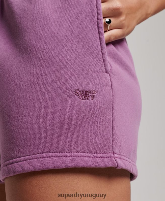 uy Superdry mujer shorts deportivos con lavado vintage púrpura DT2N8Z3128 ropa