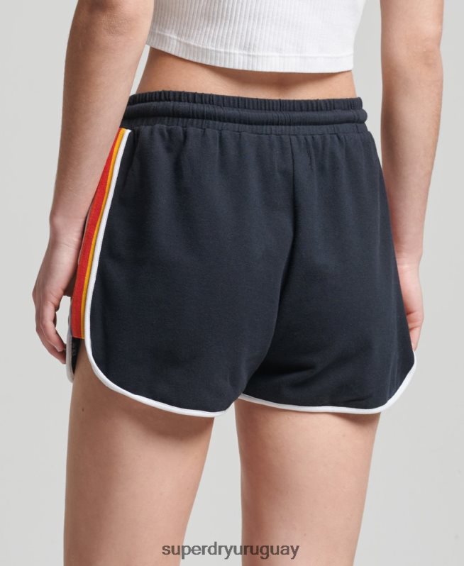 uy Superdry mujer shorts deportivos de algodón orgánico con rayas vintage Armada DT2N8Z6542 ropa