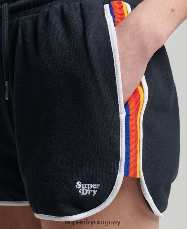uy Superdry mujer shorts deportivos de algodón orgánico con rayas vintage Armada DT2N8Z6542 ropa