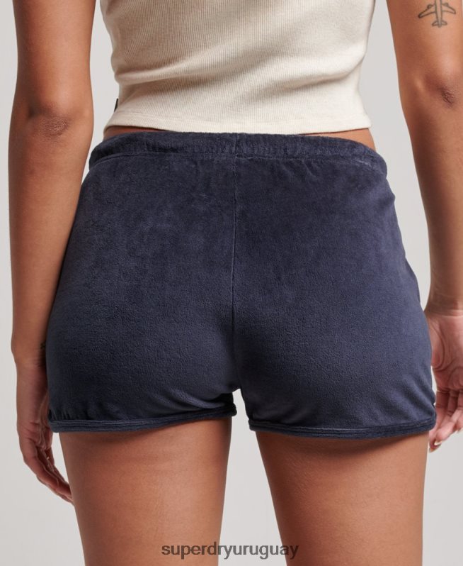 uy Superdry mujer shorts deportivos de terciopelo con logo vintage Armada DT2N8Z2140 ropa