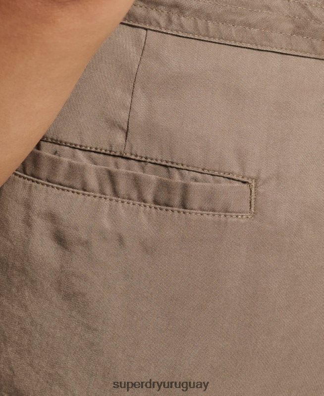 uy Superdry mujer shorts estilo bolsa de papel del desierto caqui DT2N8Z3091 ropa