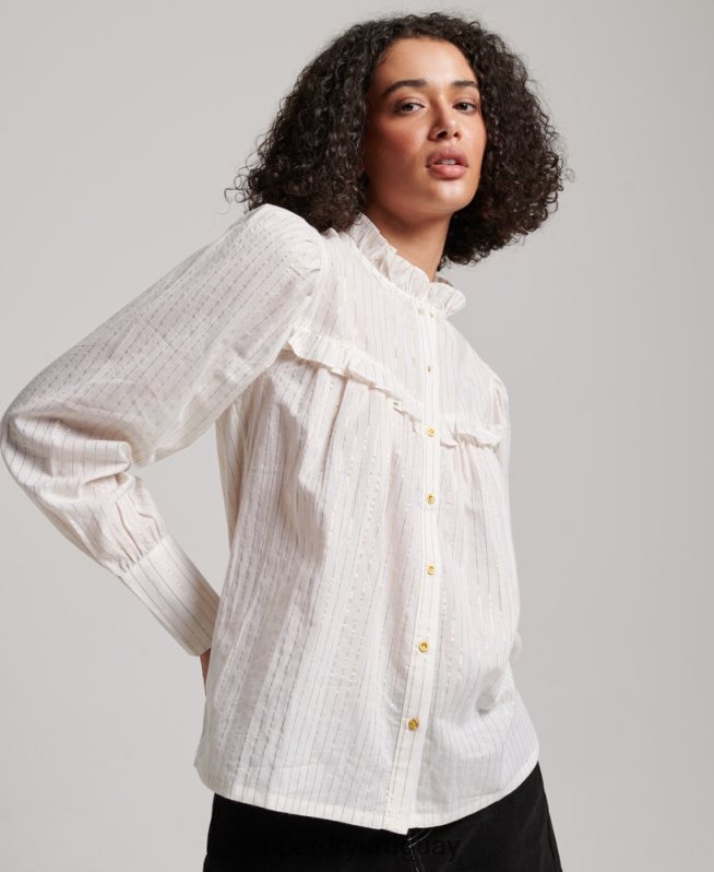uy Superdry mujer blusa de alta calidad blanco DT2N8Z2195 ropa