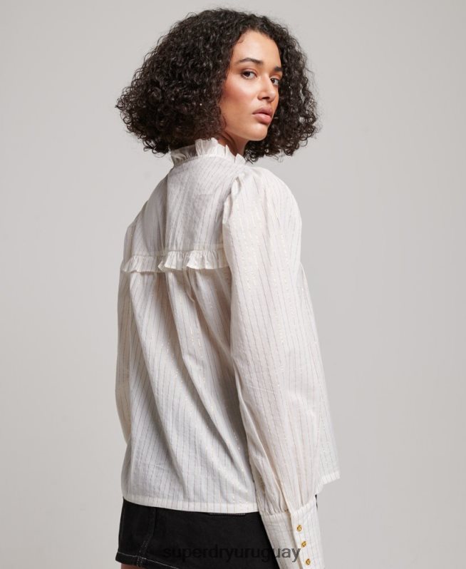 uy Superdry mujer blusa de alta calidad blanco DT2N8Z2195 ropa