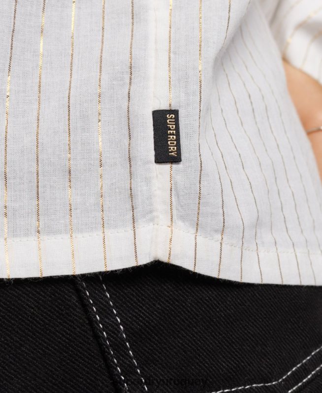 uy Superdry mujer blusa de alta calidad blanco DT2N8Z2195 ropa