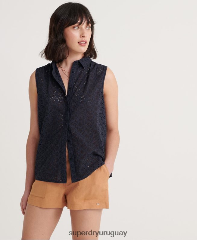 uy Superdry mujer camisa con bordados tilly Armada DT2N8Z3074 ropa