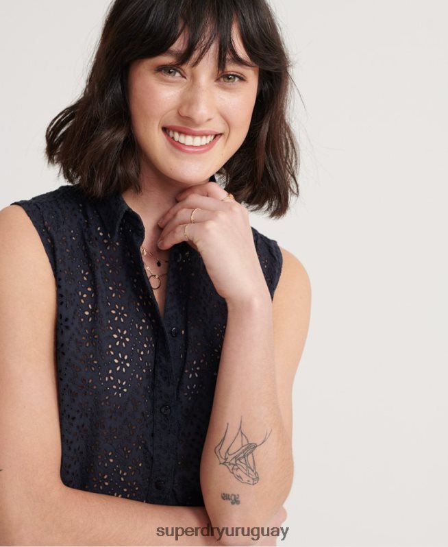 uy Superdry mujer camisa con bordados tilly Armada DT2N8Z3074 ropa