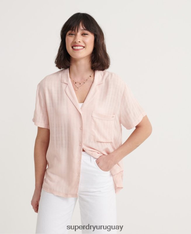 uy Superdry mujer camisa de flores resort rosa DT2N8Z3065 ropa